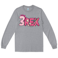 Heather Grey pink three rex Long Sleeve Tee - MaliasSmallBusiness