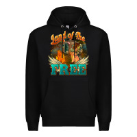 Black Land of the free 4th of july Premium Hoodie - HowdyJamesFarm