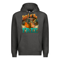 Charcoal Heather Land of the free 4th of july Premium Hoodie - HowdyJamesFarm