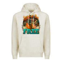 Oatmeal Heather Land of the free 4th of july Premium Hoodie - HowdyJamesFarm