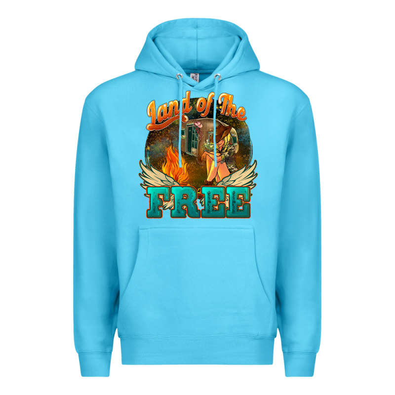 Land Of The Free 4th Of July Premium Hoodie by HowdyJamesFarm | Teevron
