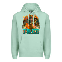 Seafoam Land of the free 4th of july Premium Hoodie - HowdyJamesFarm