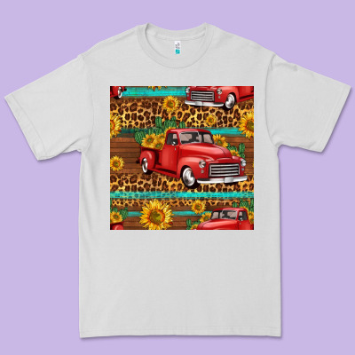 Western Farm Truck Seamless Pattern Premium Tee Designed By Hra Design Shop