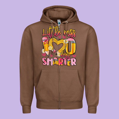 Little Miss 100 Days Smarter Zipper Hoodie Designed By Artiststas