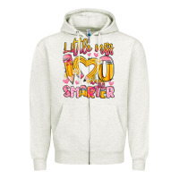Oatmeal Heather little miss 100 days smarter Zipper Hoodie - Artiststas