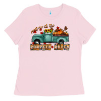 Bubblegum Pink meet me af the pumpkin patch Ladies Tee - CowhideDigitalArt