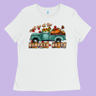 Meet Me Af The Pumpkin Patch Ladies Tee Designed By Cowhidedigitalart