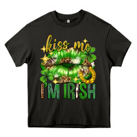 Asphalt Kiss me im irish st.patricks day lips st.patricks Heavy Core Tee - Neo Western