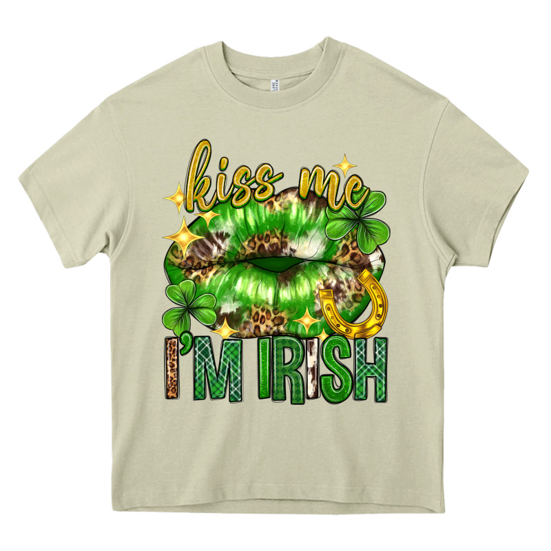Kiss Me Im Irish St.patricks Day Lips St.patricks Heavy Core Tee by Neo Western | Teevron
