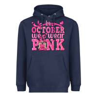 Navy In October We Wear Pink with Gnome Heavyweight Hoodie - texasbilliewilder