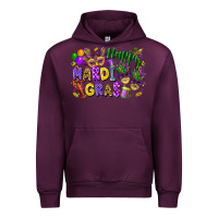 Mauve Wine Happy Mardi Gras Urban Hoodie - FaDigitalArtStudio