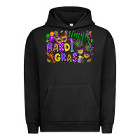 Pigment Black Happy Mardi Gras Urban Hoodie - FaDigitalArtStudio