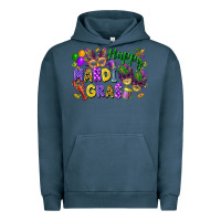 Pigment Midnight Navy Happy Mardi Gras Urban Hoodie - FaDigitalArtStudio