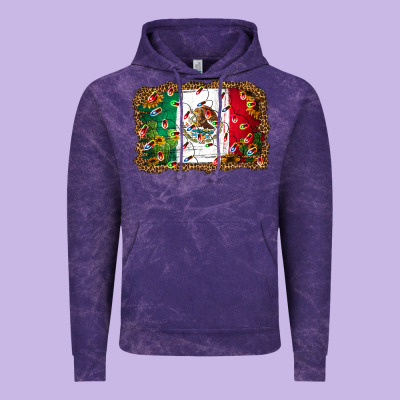 Christmas Lights Mexican Flag Vintage Hoodie Designed By Jasminsmagicworld