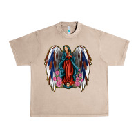 French Oak Angel Wing Lady of Guadalupe 4th of July Urban Heavy Tee - Jasminsmagicworld