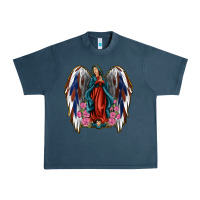 Midnight Navy Angel Wing Lady of Guadalupe 4th of July Urban Heavy Tee - Jasminsmagicworld