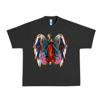 Pigment Black Angel Wing Lady of Guadalupe 4th of July Urban Heavy Tee - Jasminsmagicworld