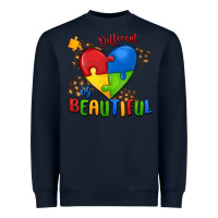 Navy different is beautiful autism Heavyweight Sweatshirt - MaliasSmallBusiness