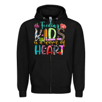 Black feeding kids is a work of heart Zipper Hoodie - Artiststas