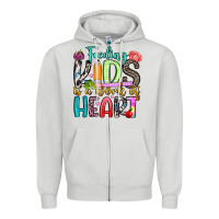 Dove Grey feeding kids is a work of heart Zipper Hoodie - Artiststas