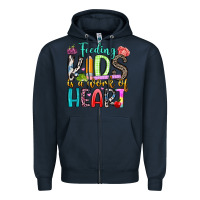 Navy feeding kids is a work of heart Zipper Hoodie - Artiststas