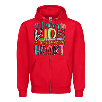 Red feeding kids is a work of heart Zipper Hoodie - Artiststas