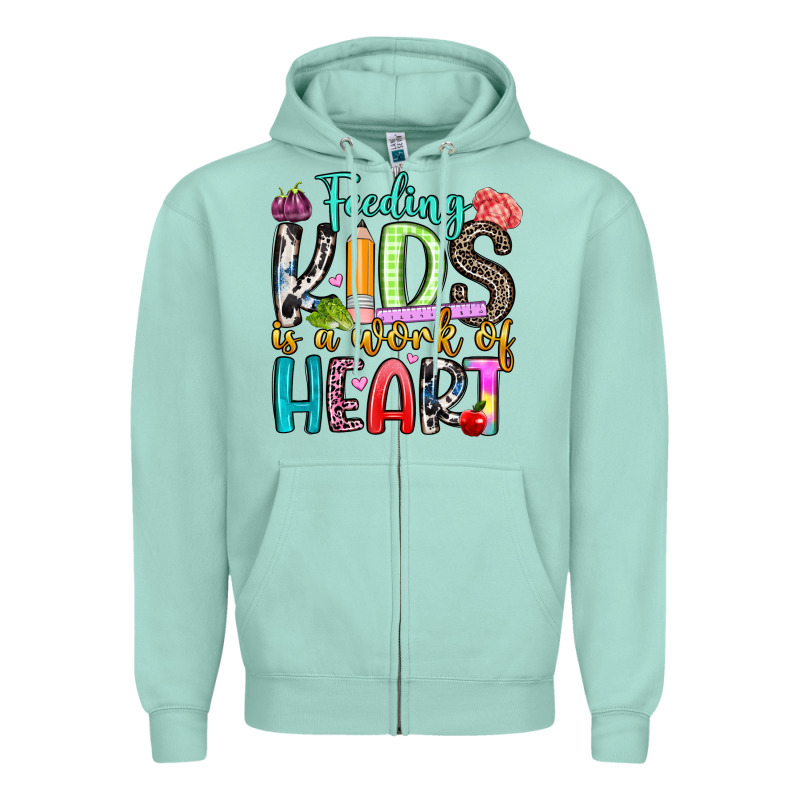 Feeding Kids Is A Work Of Heart Zipper Hoodie by Artiststas | Teevron