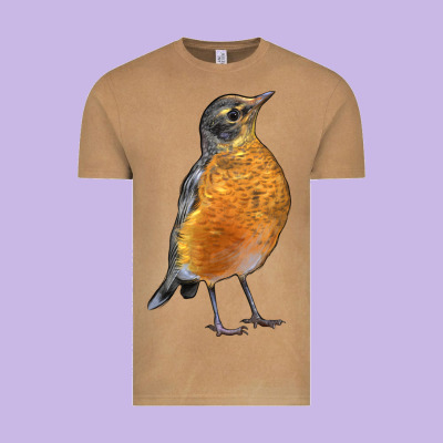 American Robin Bird Vintage Tee Designed By Lillyallendesigns