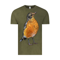 Vintage Olive American Robin Bird Vintage Tee - LillyAllenDesigns