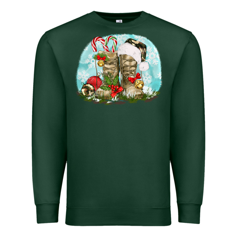 Army Boots Christmas Premium Sweatshirt by texasbilliewilder | Teevron