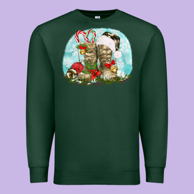 Army Boots Christmas Premium Sweatshirt Designed By Texasbilliewilder