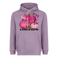 In October We Wear Pink With Pumpkin Heavyweight Hoodie | Teevron