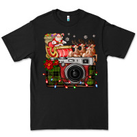 Black Christmas Santa Vintage Camera Premium Tee - FaDigitalArtStudio