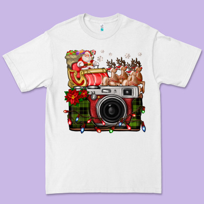 Christmas Santa Vintage Camera Premium Tee Designed By Fadigitalartstudio
