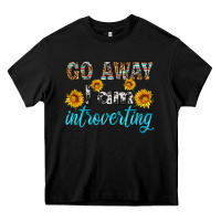 Black go away i am introvering Heavy Core Tee - HRA Design Shop