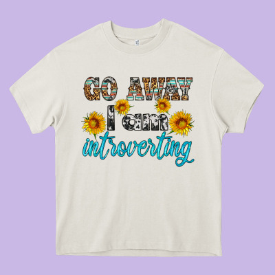 Go Away I Am Introvering Heavy Core Tee Designed By Hra Design Shop