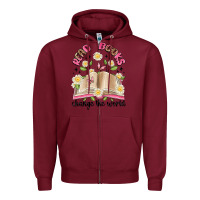 Burgundy read books change the world artiststas Zipper Hoodie - Artiststas
