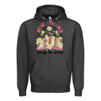 Charcoal Heather read books change the world artiststas Zipper Hoodie - Artiststas