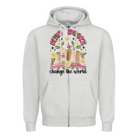 Dove Grey read books change the world artiststas Zipper Hoodie - Artiststas