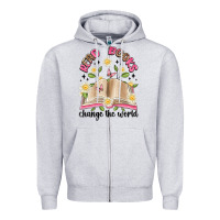 Heather Grey read books change the world artiststas Zipper Hoodie - Artiststas