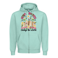 Seafoam read books change the world artiststas Zipper Hoodie - Artiststas