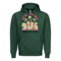 Sports Green read books change the world artiststas Zipper Hoodie - Artiststas