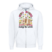 White read books change the world artiststas Zipper Hoodie - Artiststas