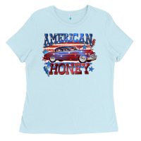 Baby Blue American honey 4th of july Ladies Tee - CowGirlArtShop