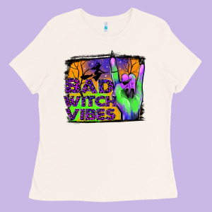 Bad Witch Vibes Ladies Tee Designed By Jahusdesignshop