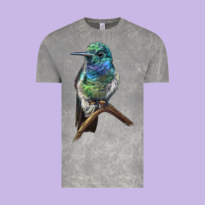 Ruby Throcuted Hummingbird Vintage Tee Designed By Lillyallendesigns