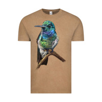 Vintage Coffee Ruby Throcuted Hummingbird Vintage Tee - LillyAllenDesigns