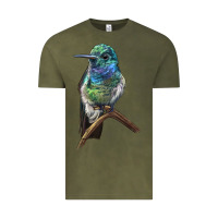 Vintage Olive Ruby Throcuted Hummingbird Vintage Tee - LillyAllenDesigns