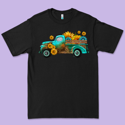 Farm Truck With Sunflower Premium Tee Designed By Hra Design Shop