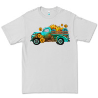 Dove Grey farm truck with sunflower Premium Tee - HRA Design Shop